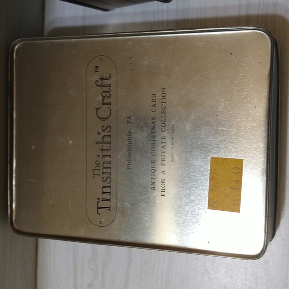 Vintage 2 RARE Chocolat Lindt & The Tinsmith's Craft Tin Storage Cans - Picture 7 of 9